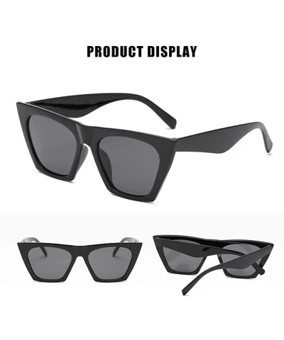 Women Vintage Square Sunglasses Oversized Eyewear Retro Summer Sun Shades UV400 Protection - Black Gray - CM199E630GO $6.66 R...