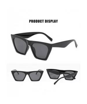 Women Vintage Square Sunglasses Oversized Eyewear Retro Summer Sun Shades UV400 Protection - Black Gray - CM199E630GO $6.66 R...