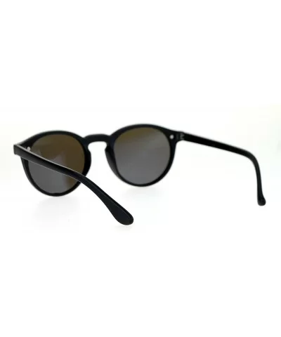 Rimless Style Sunglasses Round Oval Keyhole Frame Mirror Lens UV 400 - Black (Blue Mirror) - CC1875T6QT4 $9.44 Rimless