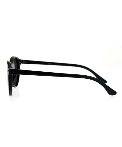 Rimless Style Sunglasses Round Oval Keyhole Frame Mirror Lens UV 400 - Black (Blue Mirror) - CC1875T6QT4 $9.44 Rimless