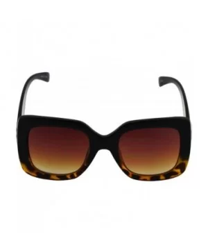 Oversize Square Sunglasses Women Multi Tinted Frame Fashion Modern Shades - Black-yellow Tortoise - CH18IC40SIQ $9.35 Oversized