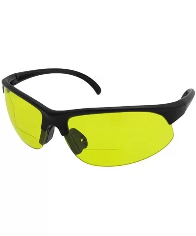 Half Rim Sport Bifocal Sunglasses B33 - Flat Black Frame-yellow Lenses - CA188TSHTR2 $9.72 Rimless