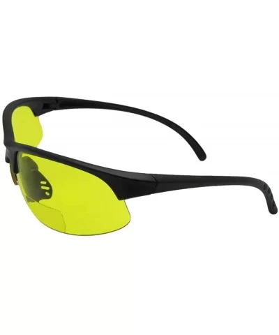 Half Rim Sport Bifocal Sunglasses B33 - Flat Black Frame-yellow Lenses - CA188TSHTR2 $9.72 Rimless