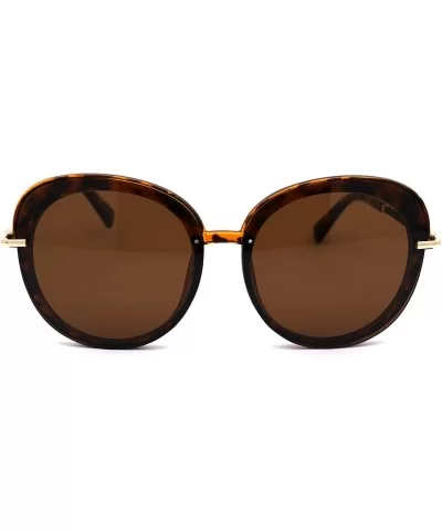 Womens Designer Fashion Diva 90s Plastic Mod Sunglasses - Tortoise Brown - CN18YK97ANC $8.45 Butterfly