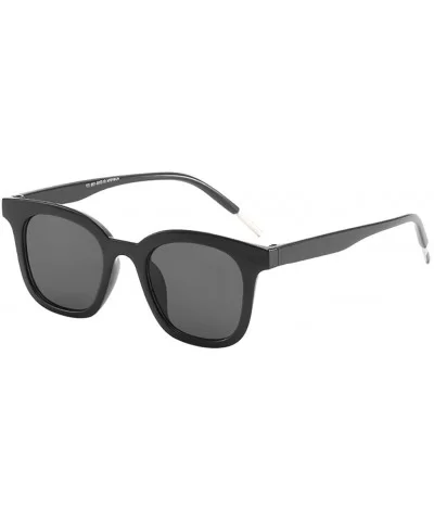 Vintage Sunglasses-Unisex Classic Polarized Lightweight Oversized Glasses - Black - CR18REOO65Q $3.72 Square