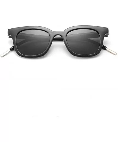 Vintage Sunglasses-Unisex Classic Polarized Lightweight Oversized Glasses - Black - CR18REOO65Q $3.72 Square