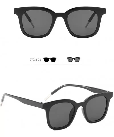 Vintage Sunglasses-Unisex Classic Polarized Lightweight Oversized Glasses - Black - CR18REOO65Q $3.72 Square