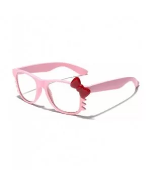 Non-Prescription Clear Lens Hello Kitty Bow Tie Women Girls Fashion Glasses - Pink - Red Bow Tie - CP11P3R0MDR $7.54 Wayfarer