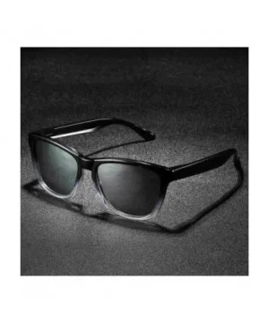 Sunglasses for Men and Women Classic Polarzied Composite Lens Square Driving Sun glasses - Gradient Black/Silver - C8196XW5ET...