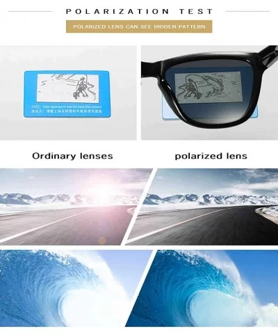 Sunglasses for Men and Women Classic Polarzied Composite Lens Square Driving Sun glasses - Gradient Black/Silver - C8196XW5ET...