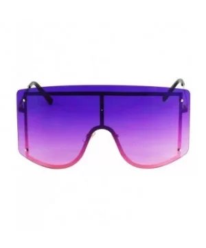 OVERSIZED VINTAGE RETRO Huge Big MASK SHIELD Half Face Owen Style SUNGLASSES - Purple - CU18TQOT7K2 $8.67 Oversized