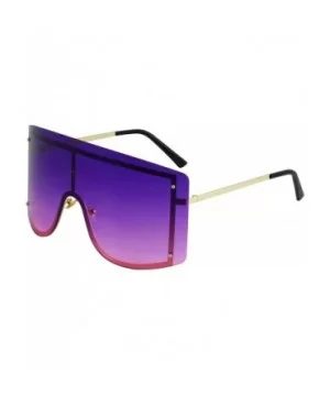 OVERSIZED VINTAGE RETRO Huge Big MASK SHIELD Half Face Owen Style SUNGLASSES - Purple - CU18TQOT7K2 $8.67 Oversized