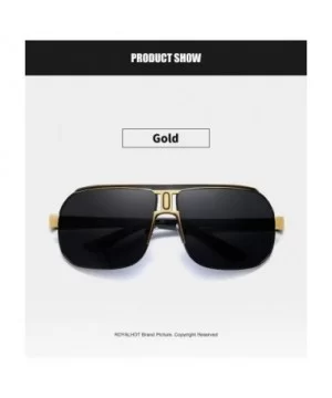 Polarized Square Sunglasses for Men Driving Fishing Golf Vintage Style UV Protection Alloy Frame - Golden - C418Z395ZZG $8.86...