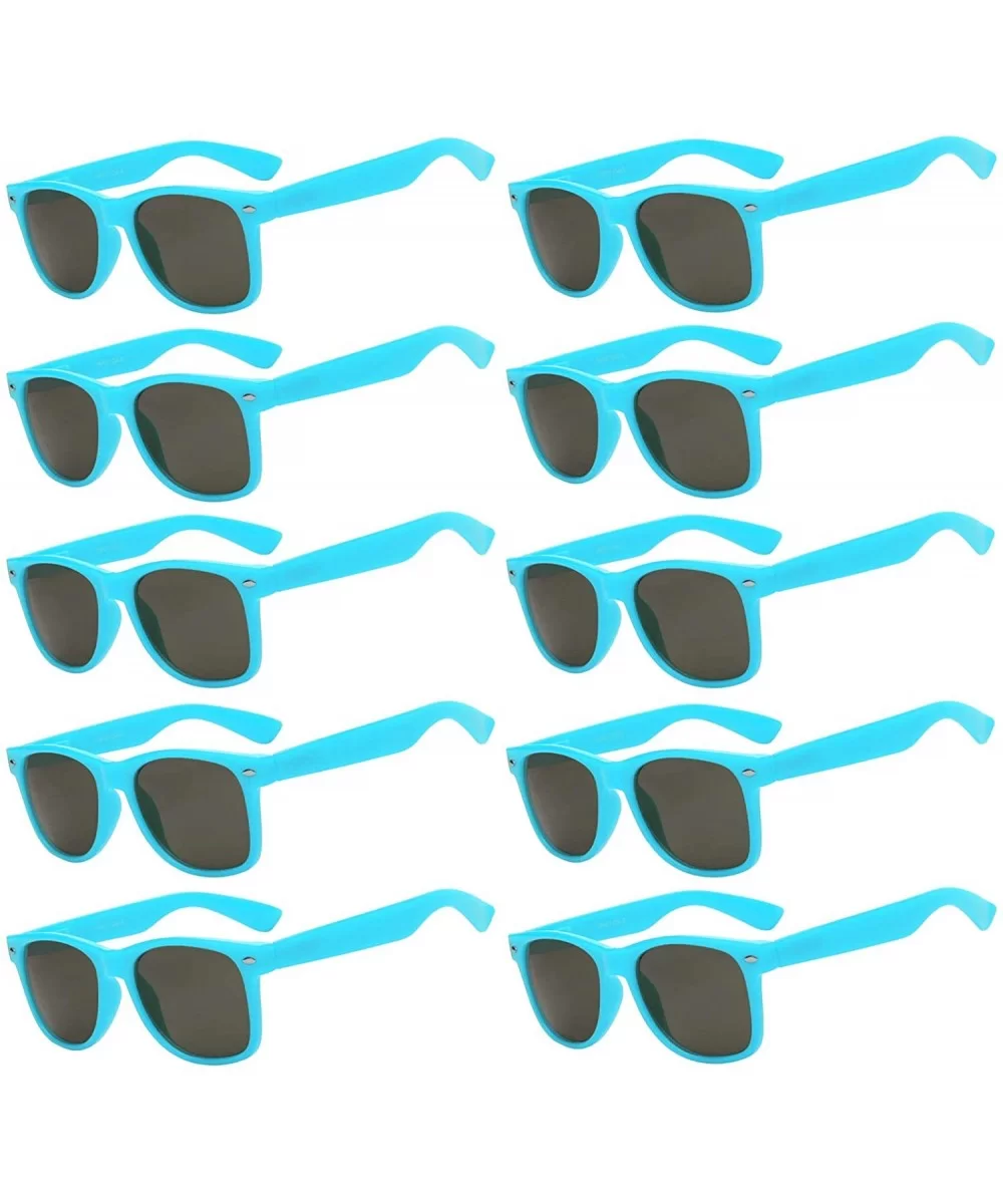 Retro Vintage Sunglasses Smoke Lens 10 Pack in Multiple Colors OWL. - Light_blue_10_pairs - CG126ZF7PTJ $15.35 Wayfarer