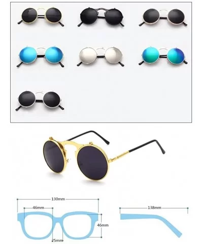 Vintage punk Round Metal Sunglass Mens Womens - C3 - C018DK8TI3K $5.44 Round