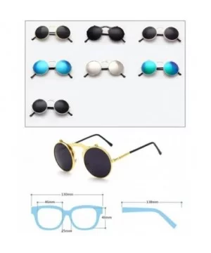 Vintage punk Round Metal Sunglass Mens Womens - C3 - C018DK8TI3K $5.44 Round