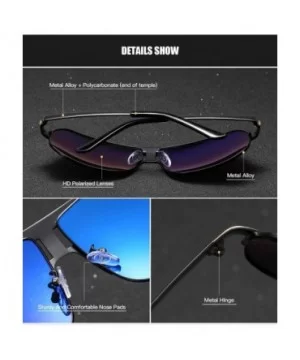 Polarized Square Sunglasses for Men Driving Fishing Golf Vintage Style UV Protection Alloy Frame - Golden - C418Z395ZZG $8.86...