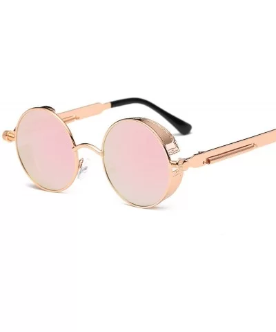 2018 New Retro Steampunk Round Sunglasses Women Vintage Small Oval Glasses For Men Popular Black Metal - CP18D3Y6CUQ $20.35 G...