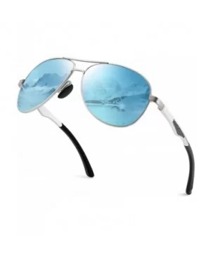 Classic Military Style Pilot Polarized Sunglasses Spring Hinges Al-Mg for mens womens MOS1 - CG17YINKQ23 $13.05 Rimless