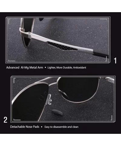 Classic Military Style Pilot Polarized Sunglasses Spring Hinges Al-Mg for mens womens MOS1 - CG17YINKQ23 $13.05 Rimless