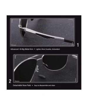 Classic Military Style Pilot Polarized Sunglasses Spring Hinges Al-Mg for mens womens MOS1 - CG17YINKQ23 $13.05 Rimless