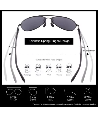 Classic Military Style Pilot Polarized Sunglasses Spring Hinges Al-Mg for mens womens MOS1 - CG17YINKQ23 $13.05 Rimless