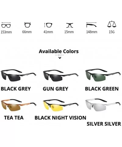 Men Rimless Polarized Sunglasses UV400 Mirror Driving Fishing Golf Sun Glasses for Male Driver - Tea Tea - CK199L4XROH $7.06 ...