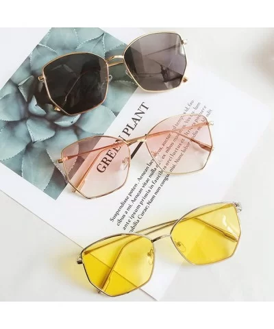 2019 Retro Irregular Sunglasses Women Metal Transparent Sun Glasses UV400 Oversized Sunglases Eyewear - CT1984ZINZI $16.77 Round