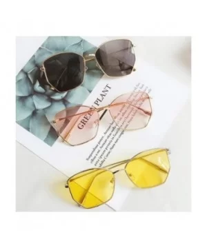 2019 Retro Irregular Sunglasses Women Metal Transparent Sun Glasses UV400 Oversized Sunglases Eyewear - CT1984ZINZI $16.77 Round