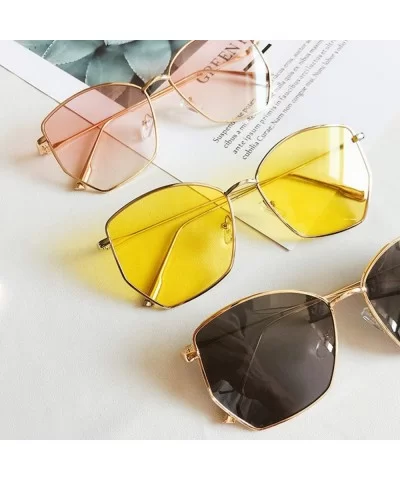 2019 Retro Irregular Sunglasses Women Metal Transparent Sun Glasses UV400 Oversized Sunglases Eyewear - CT1984ZINZI $16.77 Round