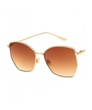 2019 Retro Irregular Sunglasses Women Metal Transparent Sun Glasses UV400 Oversized Sunglases Eyewear - CT1984ZINZI $16.77 Round