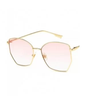 2019 Retro Irregular Sunglasses Women Metal Transparent Sun Glasses UV400 Oversized Sunglases Eyewear - CT1984ZINZI $16.77 Round