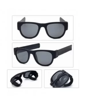 Fashion Creative Wristband Glasses Polarized Sunglasses Driving Goggles Snap Bracelet - Black - CG18UOEOON2 $9.97 Oversized