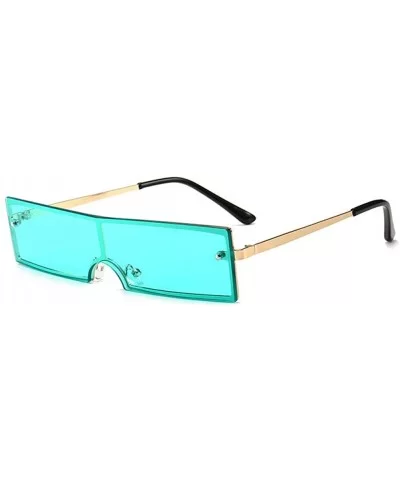 Futuristic Cyclops Monoblock Shield Mirrored Sunglasses - Gold - CU18NZ4XMH7 $14.94 Rimless