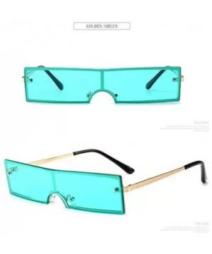 Futuristic Cyclops Monoblock Shield Mirrored Sunglasses - Gold - CU18NZ4XMH7 $14.94 Rimless