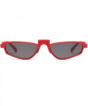 Small Narrow Rectangle Lady Sunglass - Red/Grey - CS18DWNZ5AO $6.70 Square