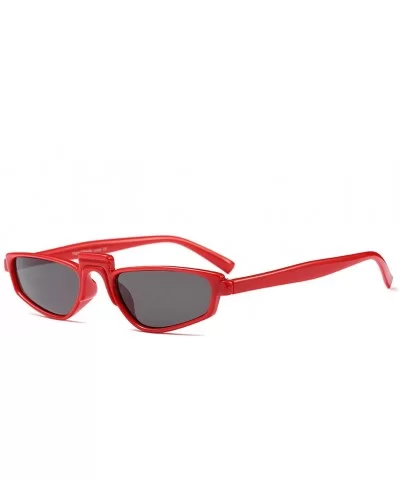 Small Narrow Rectangle Lady Sunglass - Red/Grey - CS18DWNZ5AO $6.70 Square