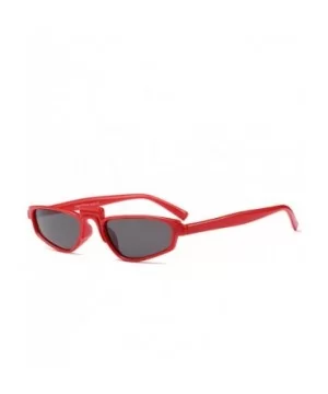 Small Narrow Rectangle Lady Sunglass - Red/Grey - CS18DWNZ5AO $6.70 Square