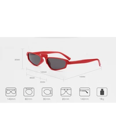 Small Narrow Rectangle Lady Sunglass - Red/Grey - CS18DWNZ5AO $6.70 Square