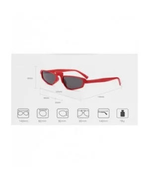 Small Narrow Rectangle Lady Sunglass - Red/Grey - CS18DWNZ5AO $6.70 Square