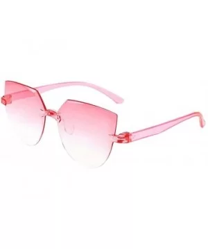 Colorful Frameless Siamese Sunglasses Jelly Candy Color Transparent Sunglasses for Party Gifts - B - CE190HUK2NC $7.85 Square