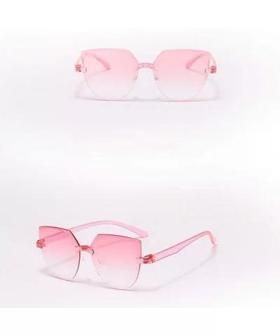 Colorful Frameless Siamese Sunglasses Jelly Candy Color Transparent Sunglasses for Party Gifts - B - CE190HUK2NC $7.85 Square