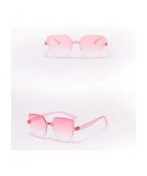 Colorful Frameless Siamese Sunglasses Jelly Candy Color Transparent Sunglasses for Party Gifts - B - CE190HUK2NC $7.85 Square