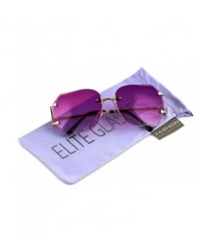 RIMLESS OVERSIZED CLASSIC VINTAGE RETRO Style EYE GLASSES Pink Purple Brown Clear - Purple - CJ17XW0Q79G $9.74 Rimless