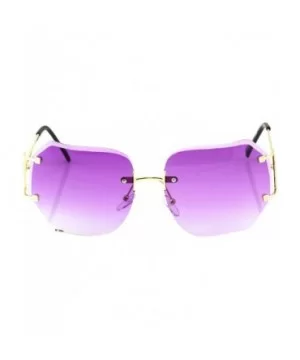 RIMLESS OVERSIZED CLASSIC VINTAGE RETRO Style EYE GLASSES Pink Purple Brown Clear - Purple - CJ17XW0Q79G $9.74 Rimless