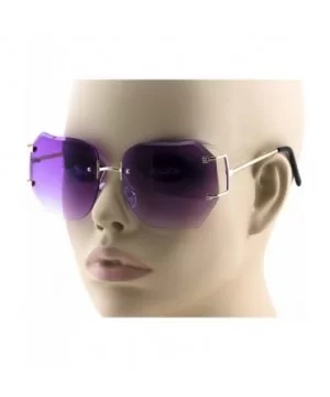 RIMLESS OVERSIZED CLASSIC VINTAGE RETRO Style EYE GLASSES Pink Purple Brown Clear - Purple - CJ17XW0Q79G $9.74 Rimless