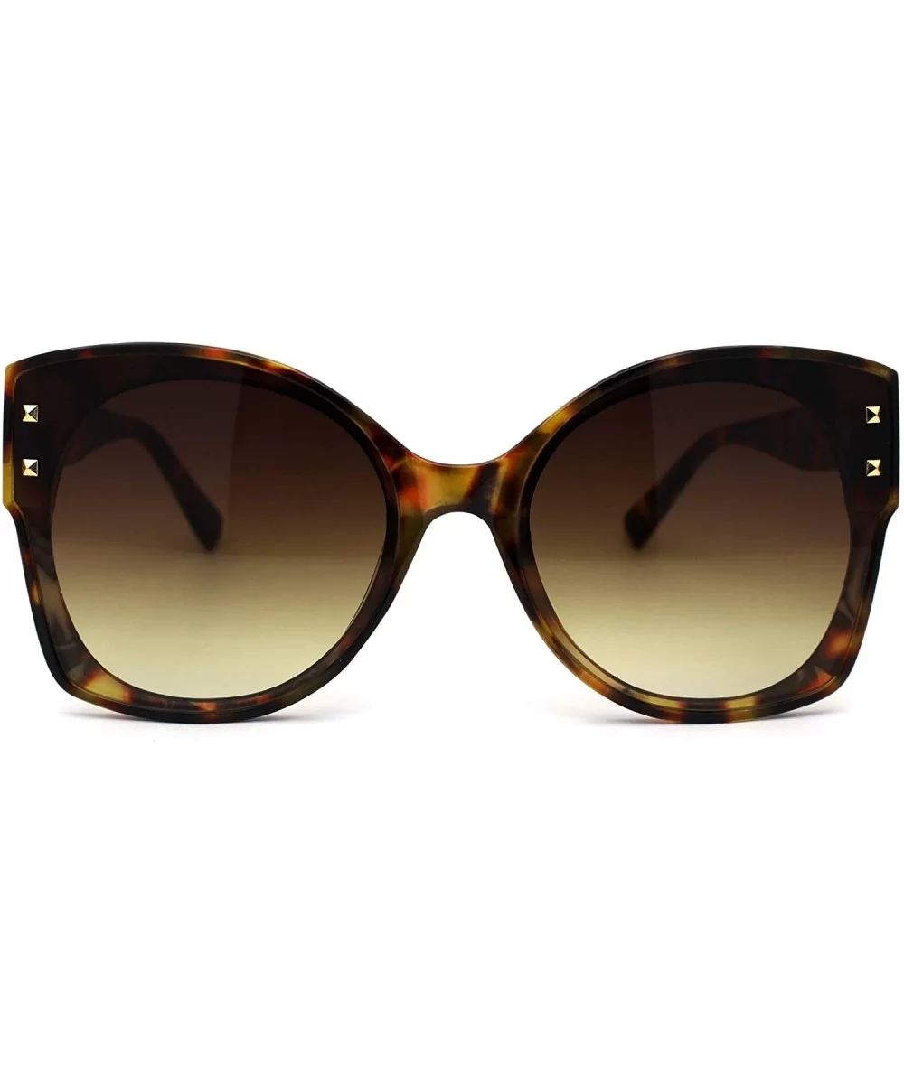 Womens Trendy Inset Lens Butterfly Horn Plastic Sunglasses - Tortoise Brown - CG196R5WDE5 $11.13 Butterfly