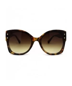 Womens Trendy Inset Lens Butterfly Horn Plastic Sunglasses - Tortoise Brown - CG196R5WDE5 $11.13 Butterfly