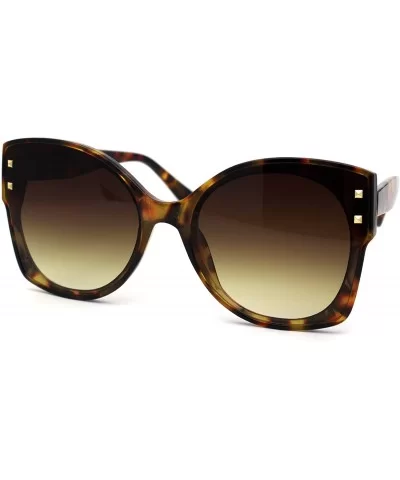 Womens Trendy Inset Lens Butterfly Horn Plastic Sunglasses - Tortoise Brown - CG196R5WDE5 $11.13 Butterfly