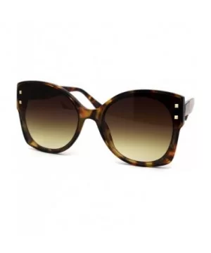 Womens Trendy Inset Lens Butterfly Horn Plastic Sunglasses - Tortoise Brown - CG196R5WDE5 $11.13 Butterfly